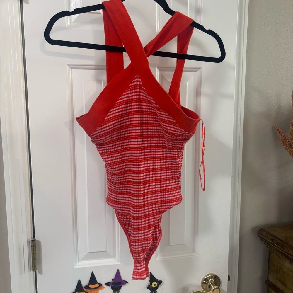Zara Pink and White Striped Bodysuit - Picture 2 of 3